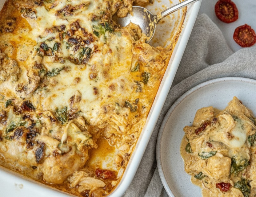 Baked Tuscan Chicken Casserole suggested serving