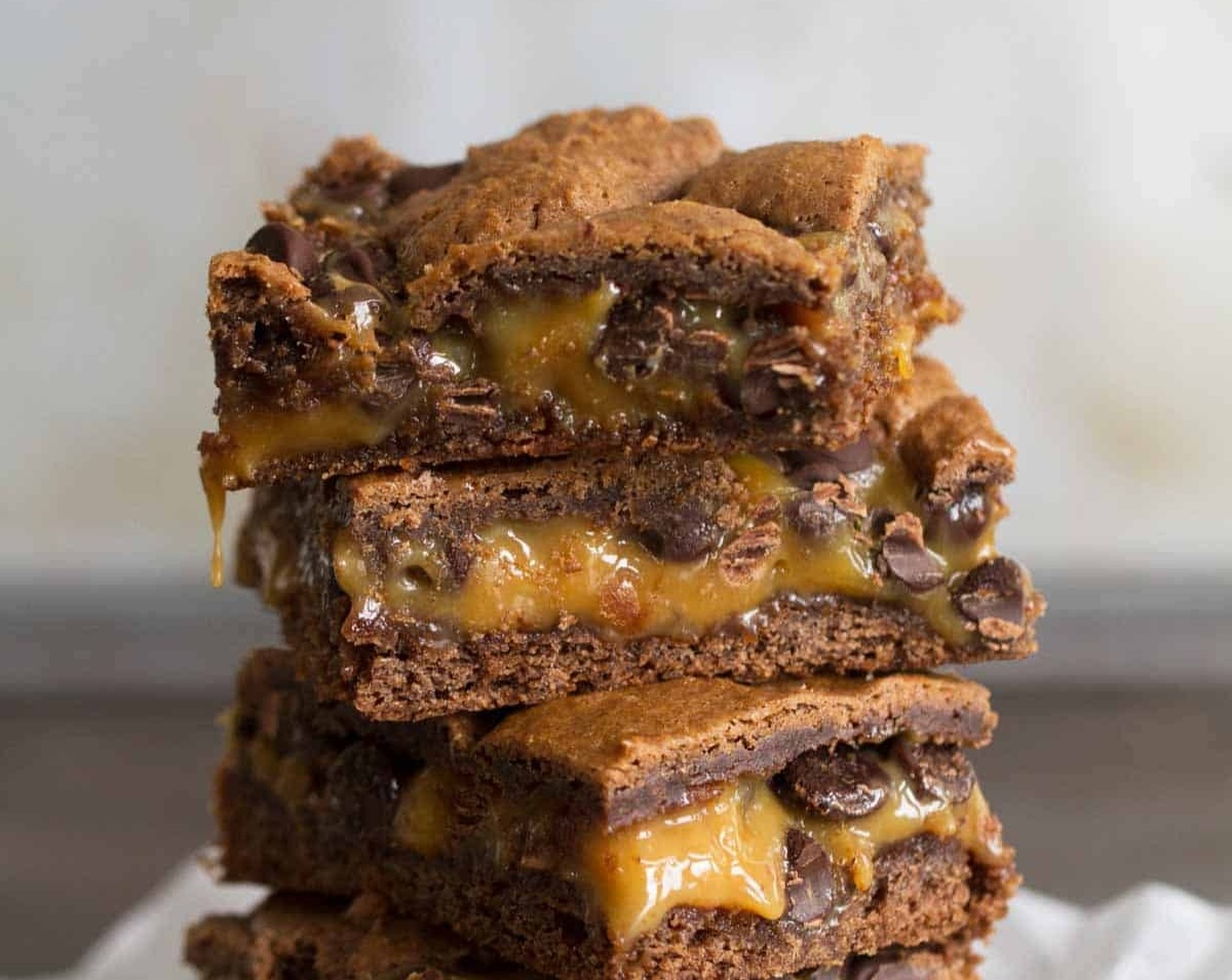Caramel Brownies top view