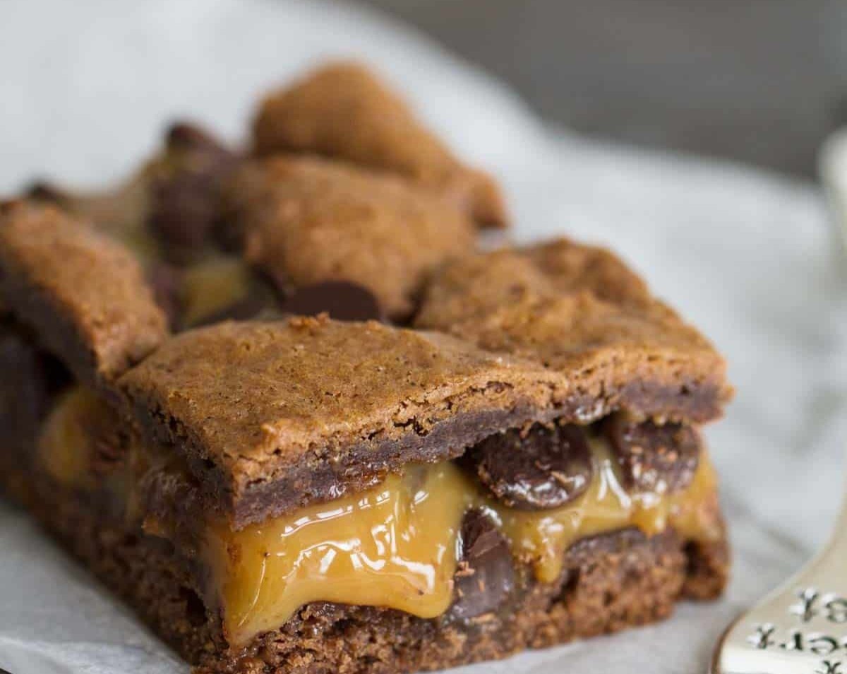 Caramel Brownies suggested serving