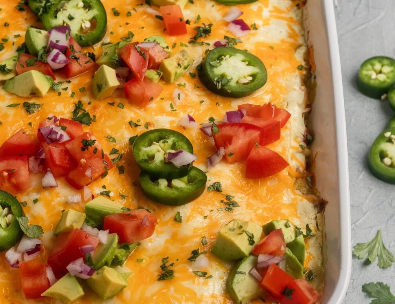Chicken Enchilada Casserole suggested serving