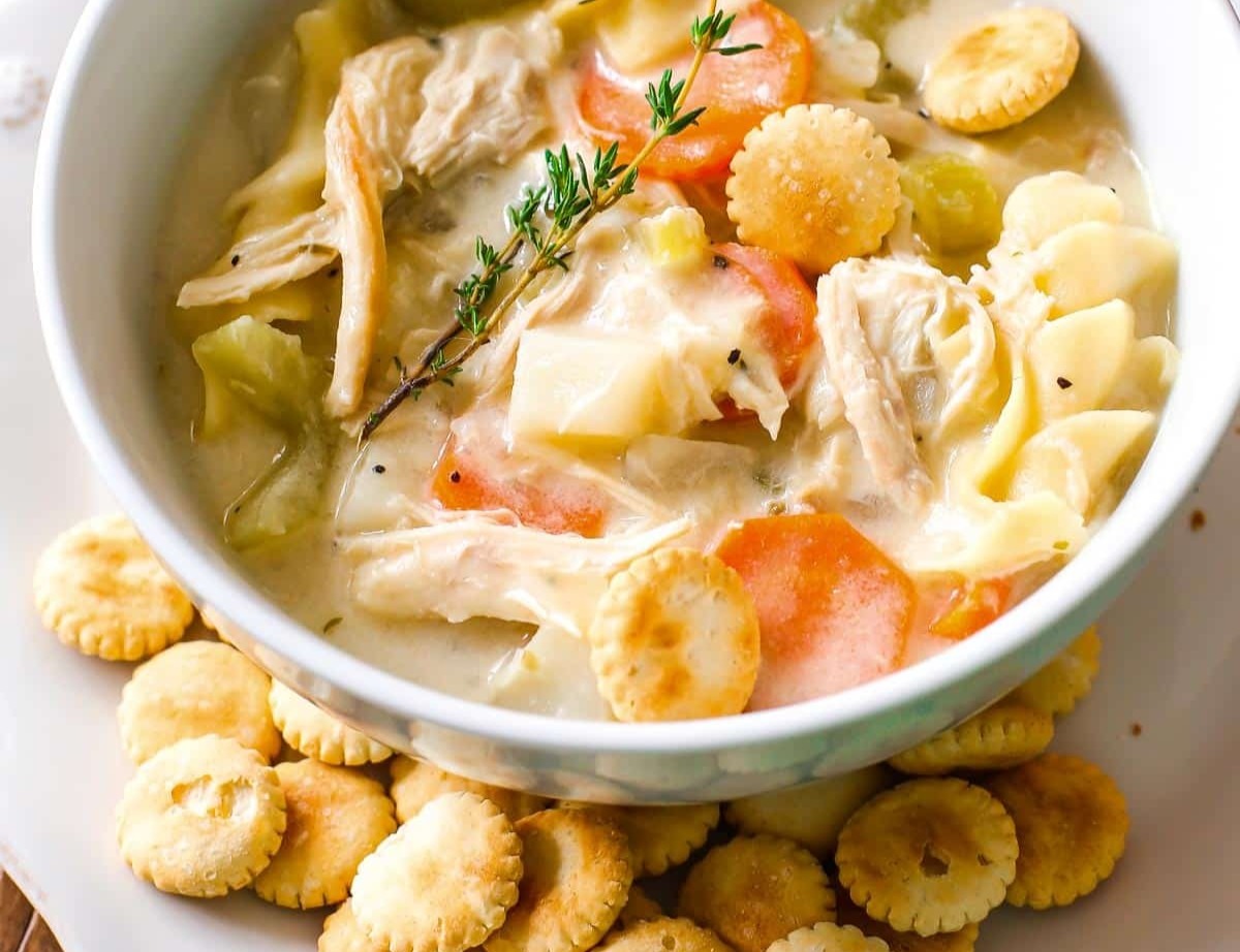 Creamy Chicken Noodle Soup suggested serving