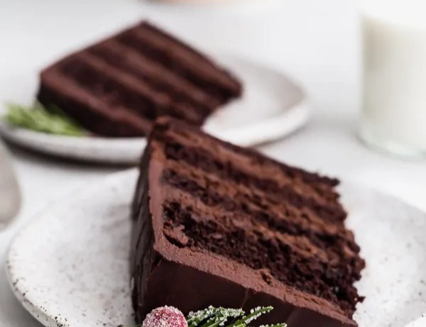 Dark Chocolate Mousse Cake - Browned Butter Blondie top view