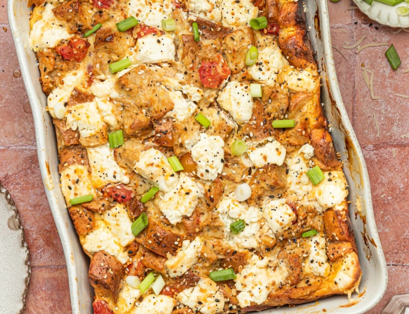 Everything Bagel Breakfast Casserole top view