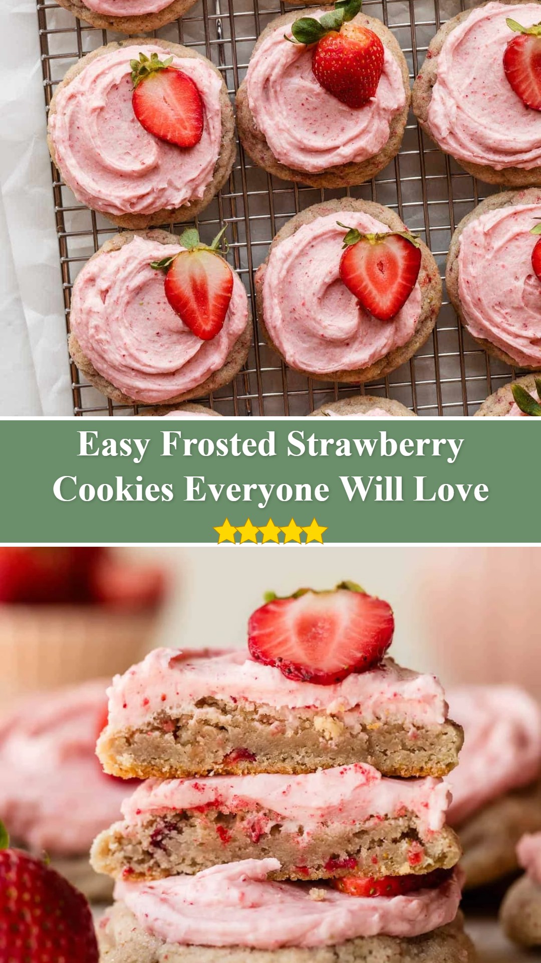 Frosted Strawberry Cookies