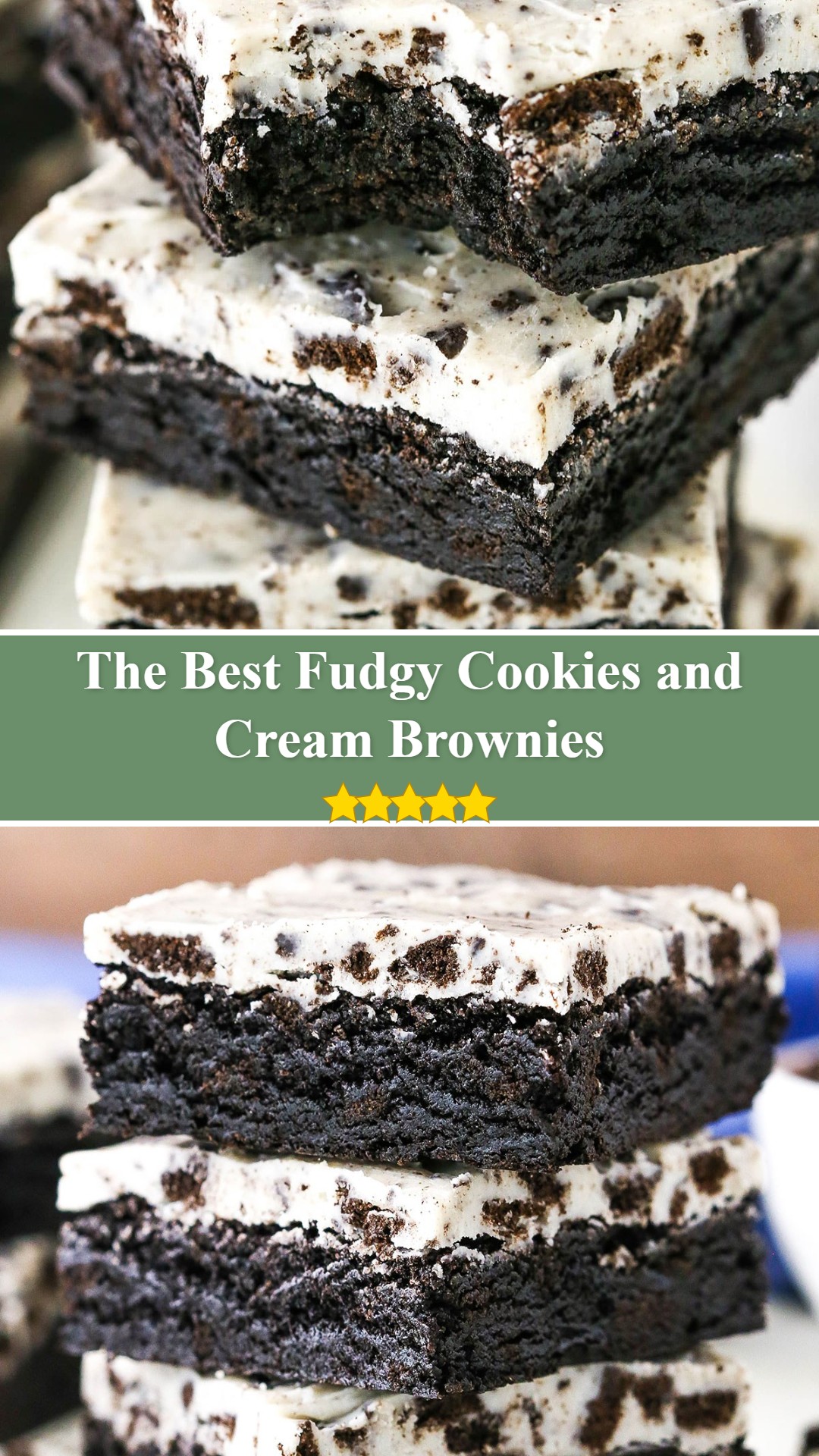 Fudgy Cookies and Cream Brownies