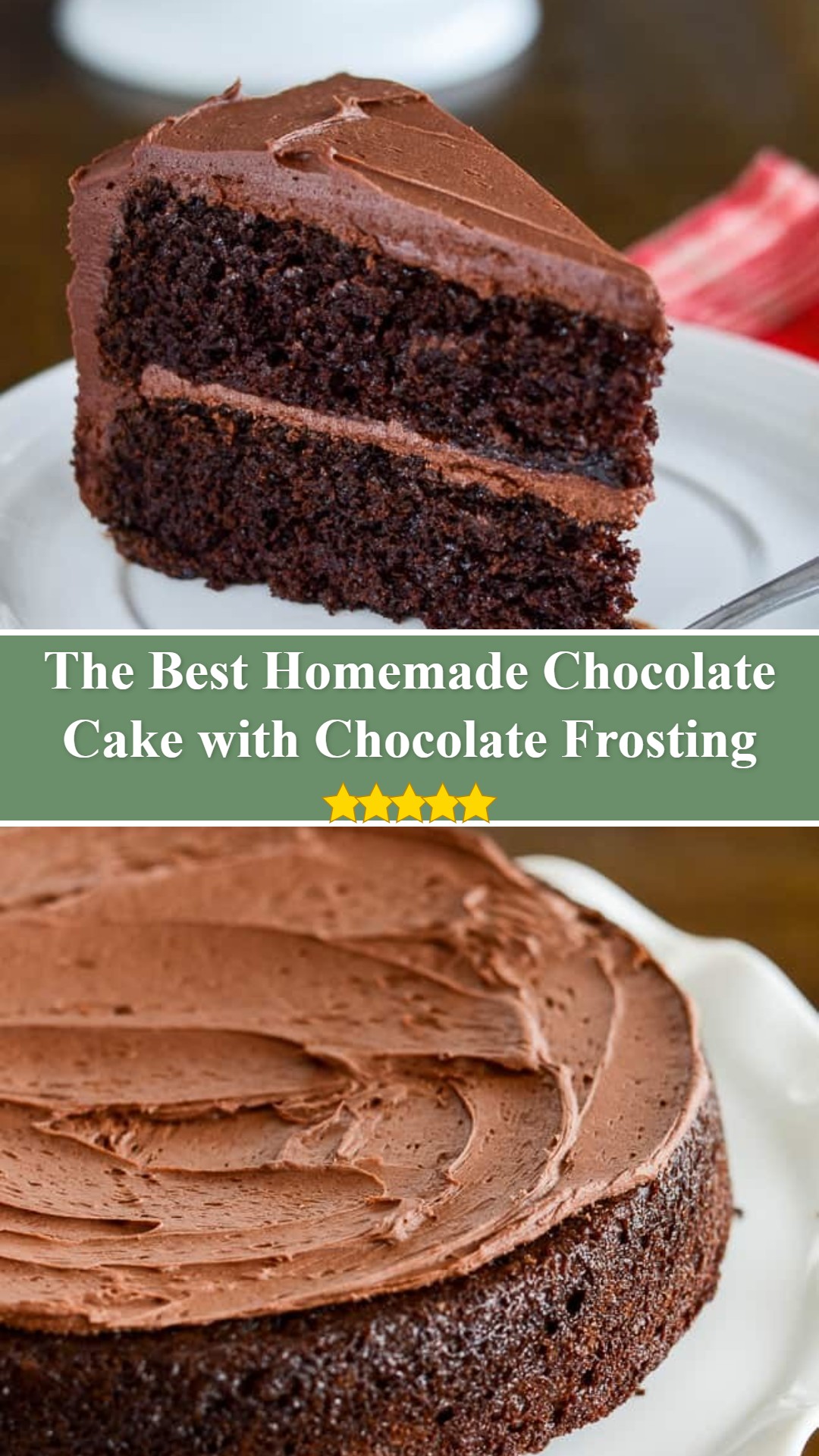 Homemade Chocolate Cake with Chocolate Frosting
