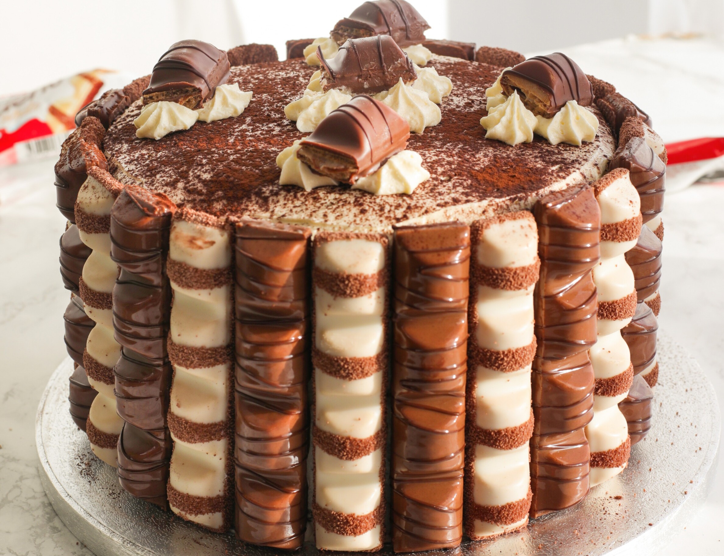 Kinder Bueno Bar Chocolate Cake Recipe top view