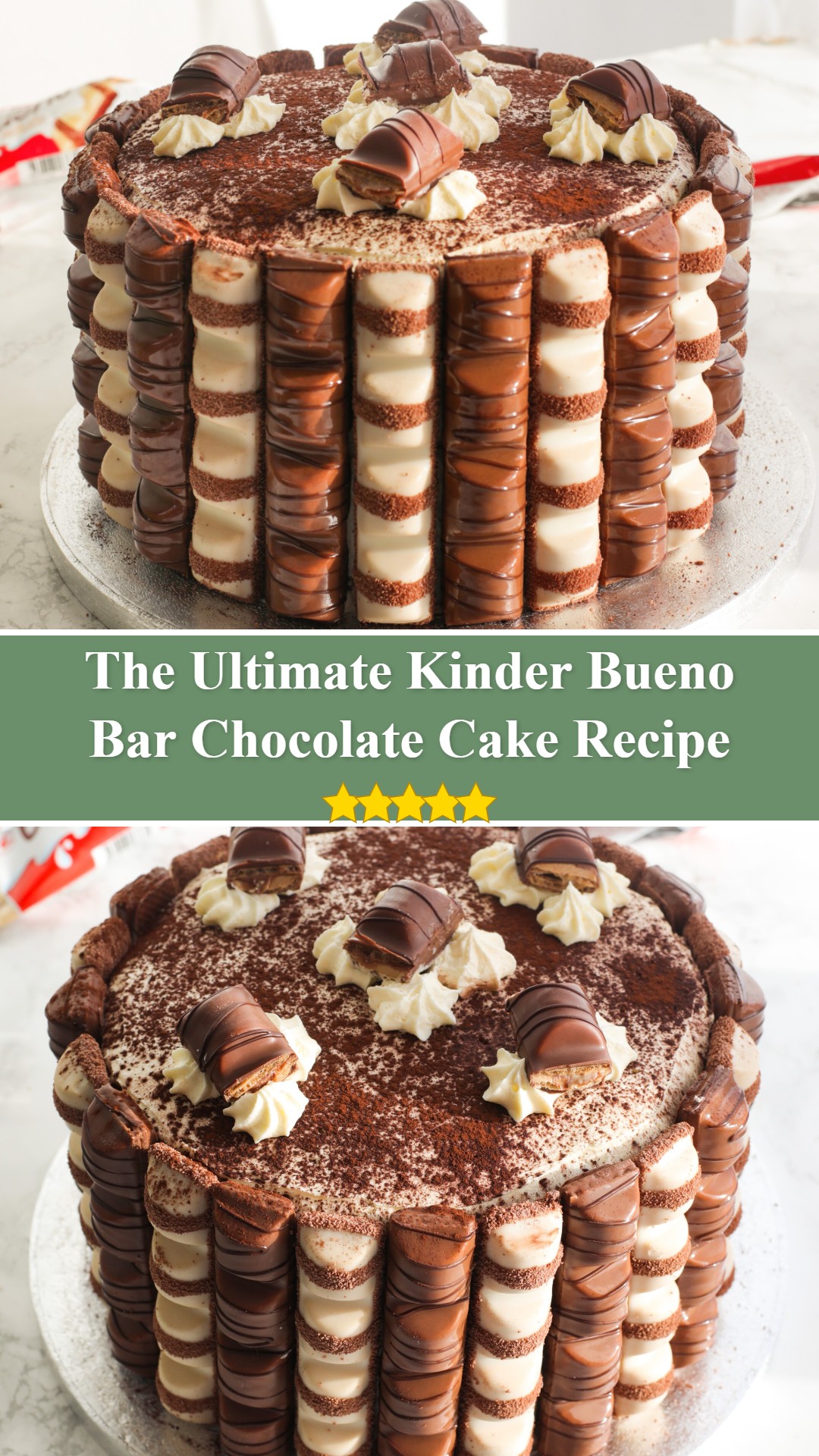 Kinder Bueno Bar Chocolate Cake Recipe