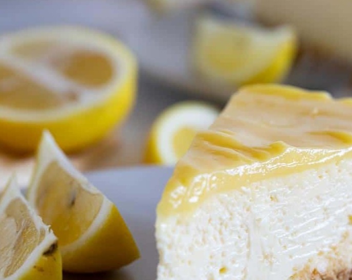 Lemon Glazed Cheesecake top view