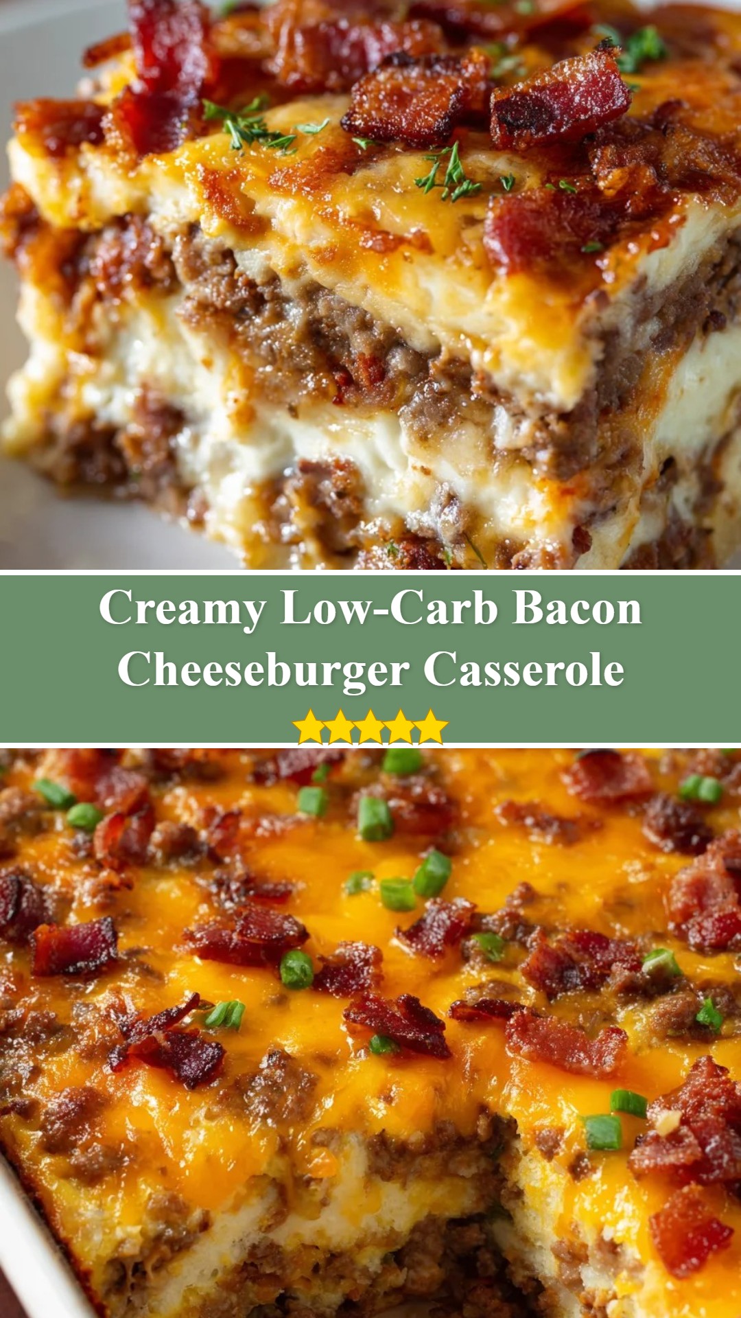 Low-Carb Bacon Cheeseburger Casserole