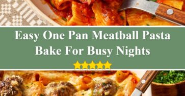 One Pan Meatball Pasta Bake