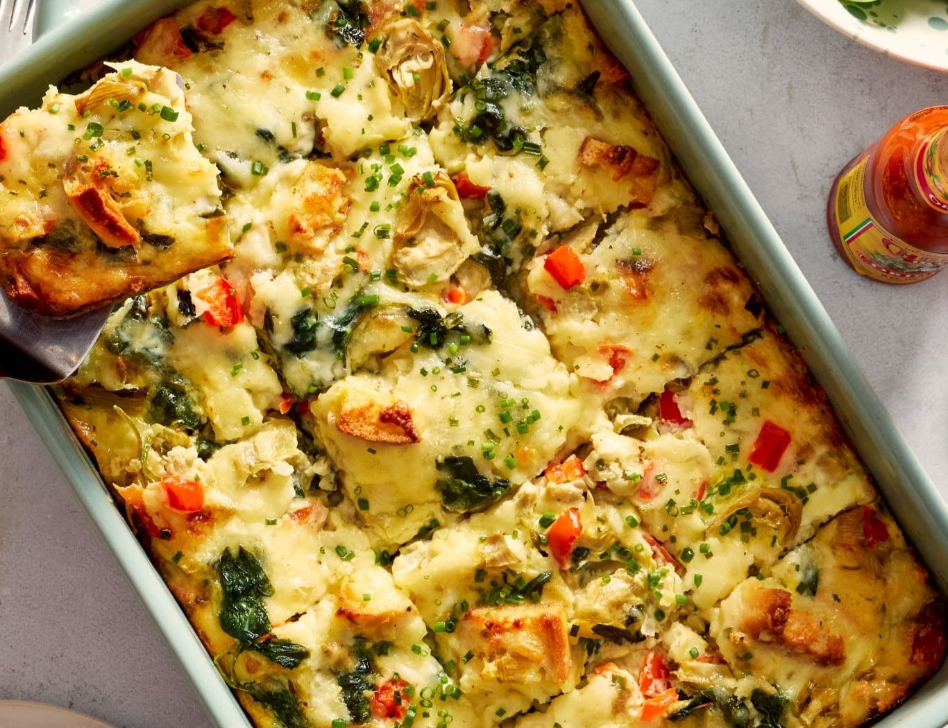 Overnight Artichoke & Spinach Egg Bake suggested serving