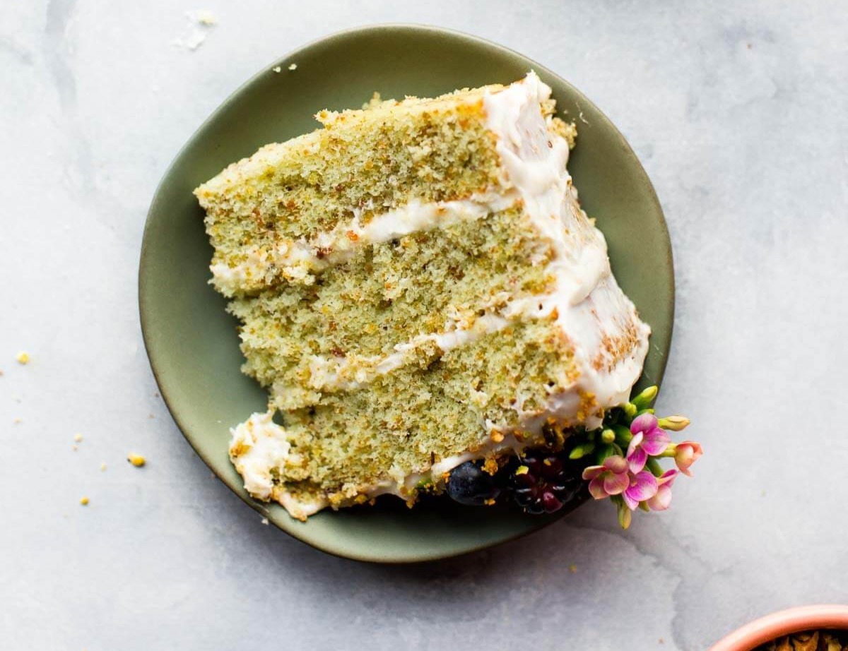 Pistachio Cake top view