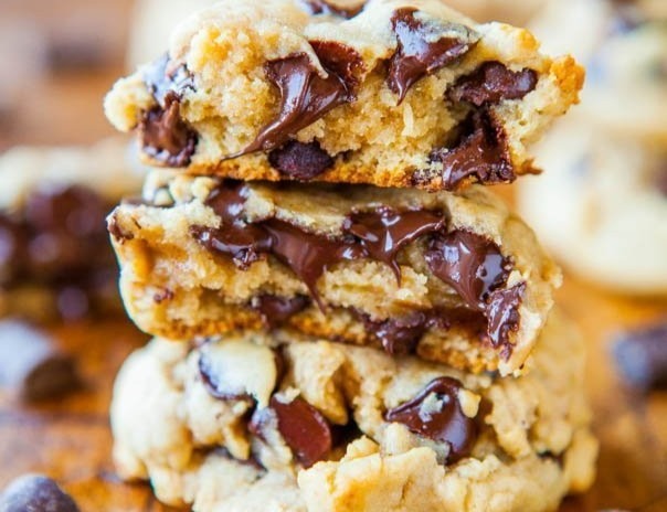 Softbatch Cream Cheese Chocolate Chip Cookies top view