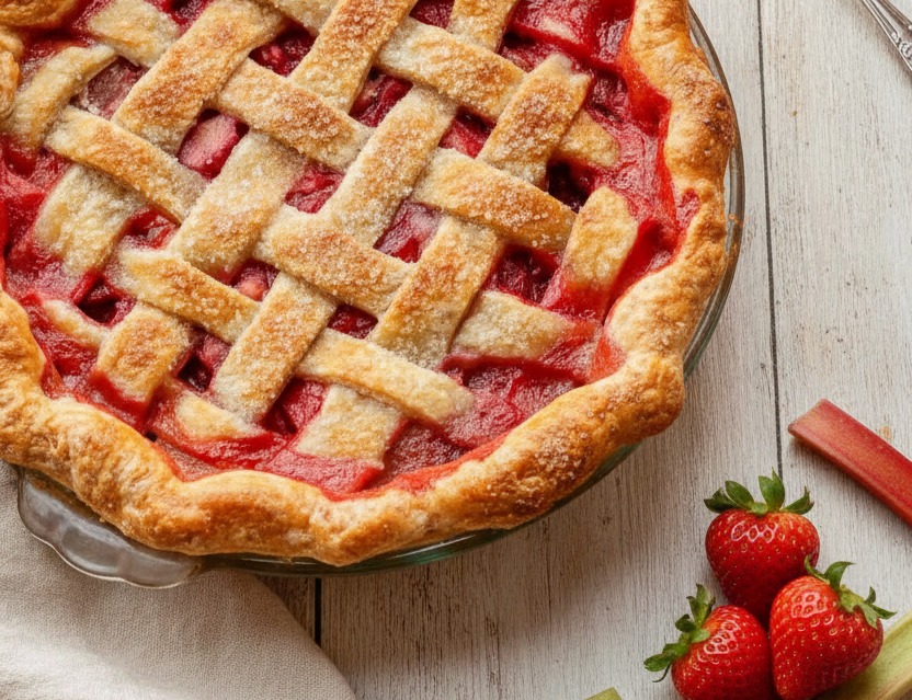 Strawberry Rhubarb Pie suggested serving