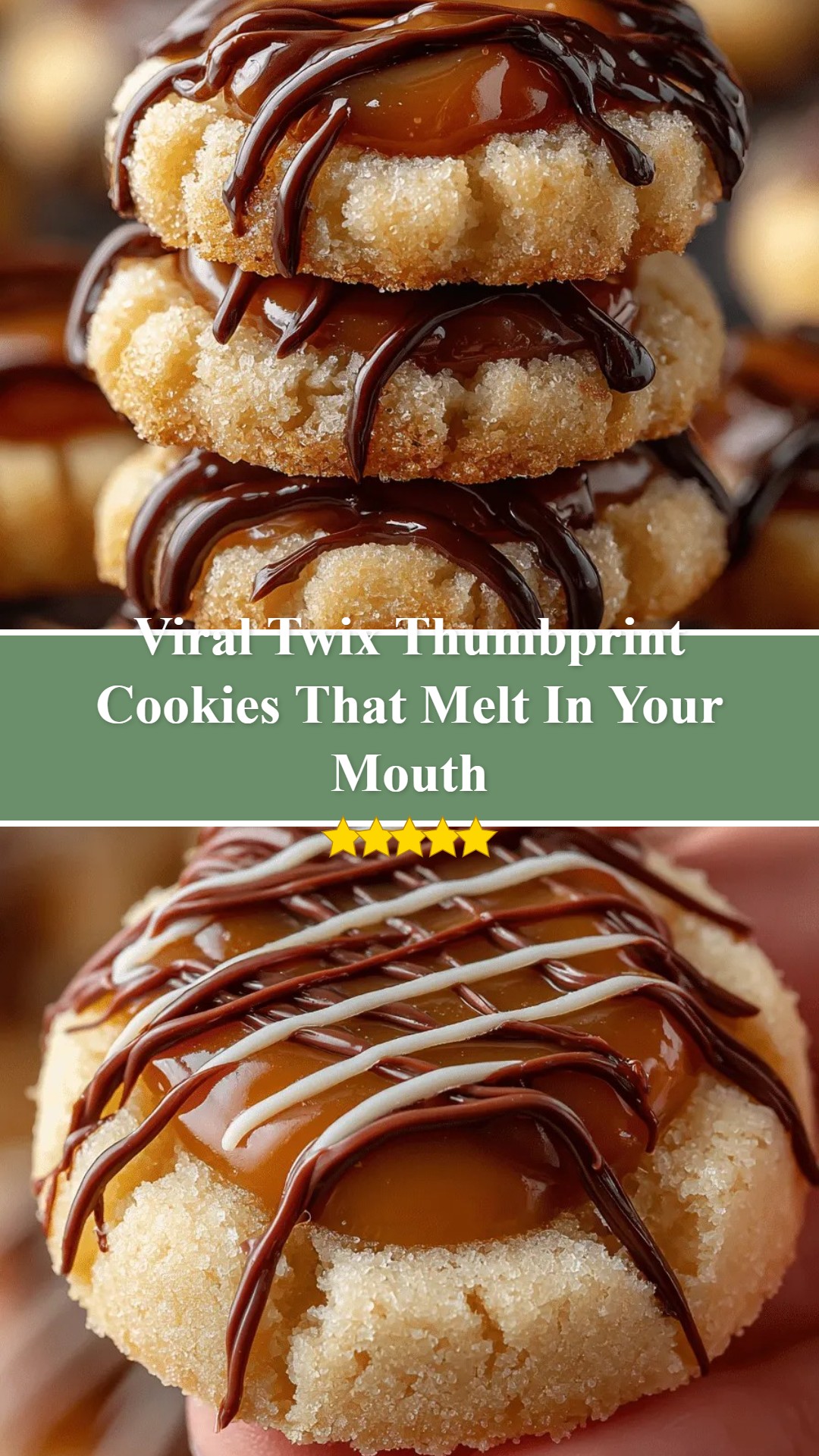 Twix Thumbprint Cookies
